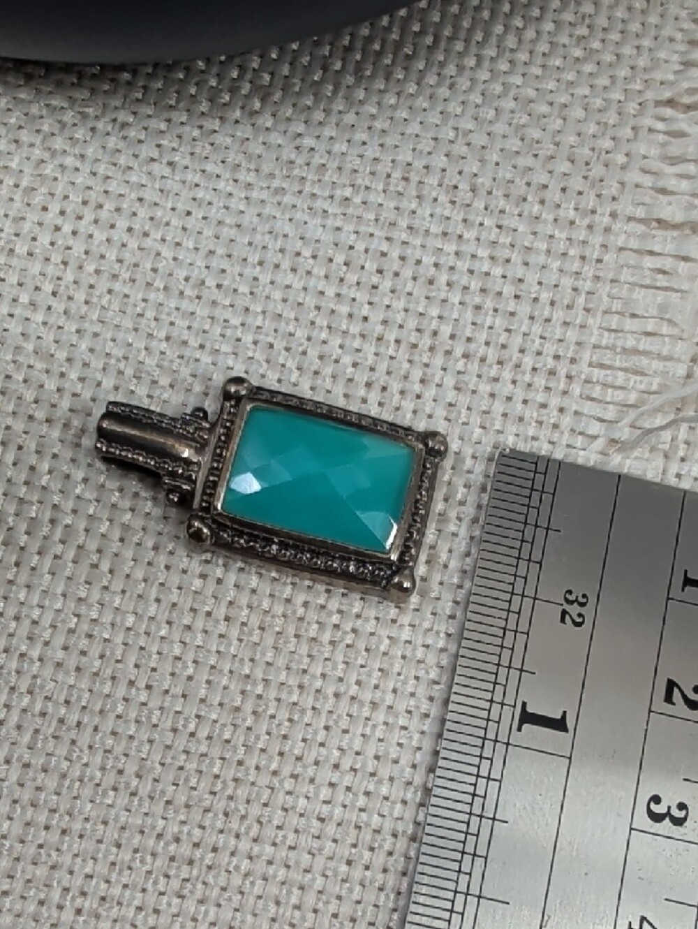 Whitney Kelly WK 925 Sterling Silver Turquoise Doublet Pendant Estate - Picture 6 of 17